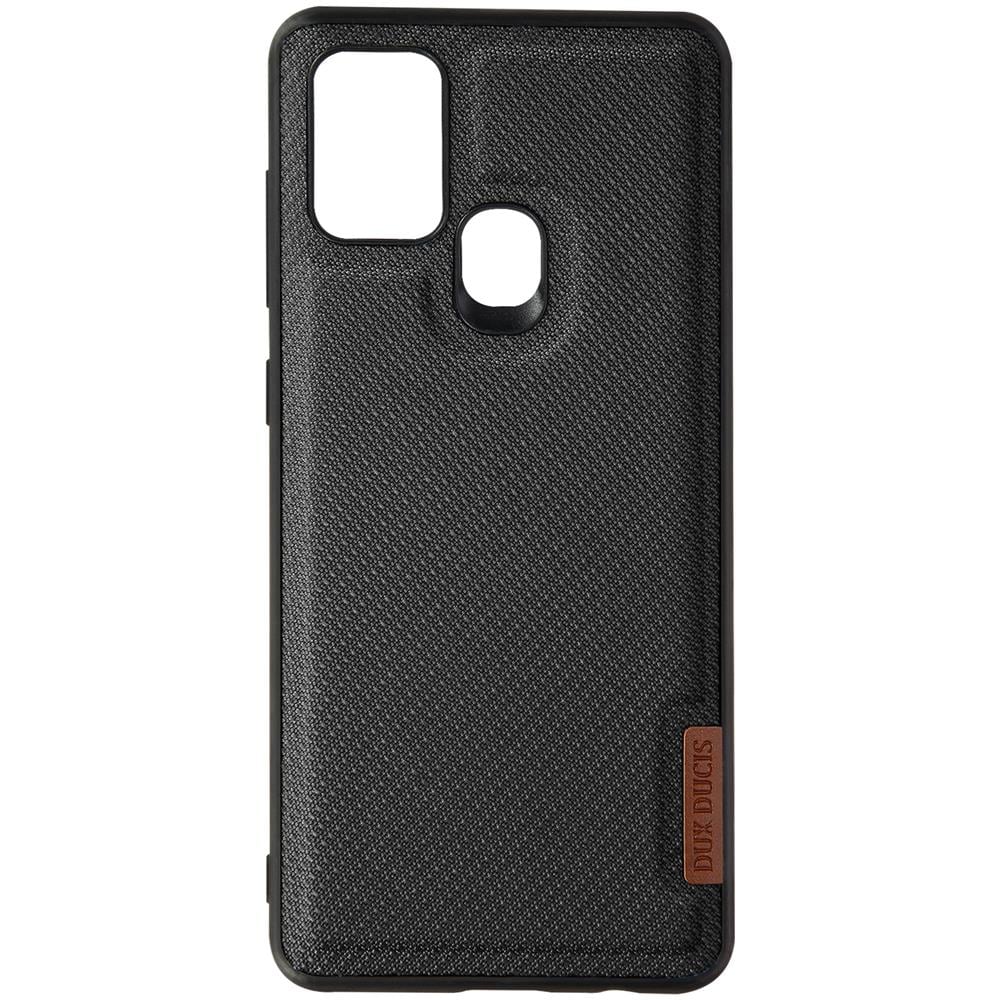 Cover Rigida Per Samsung Galaxy A21s Retro Tessuto Nera - Foto 1