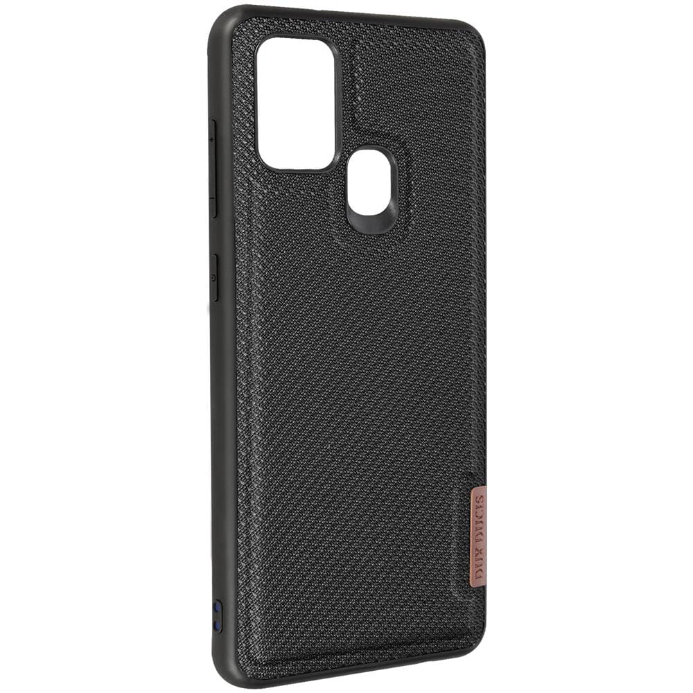Cover Rigida Per Samsung Galaxy A21s Retro Tessuto Nera - Foto 5