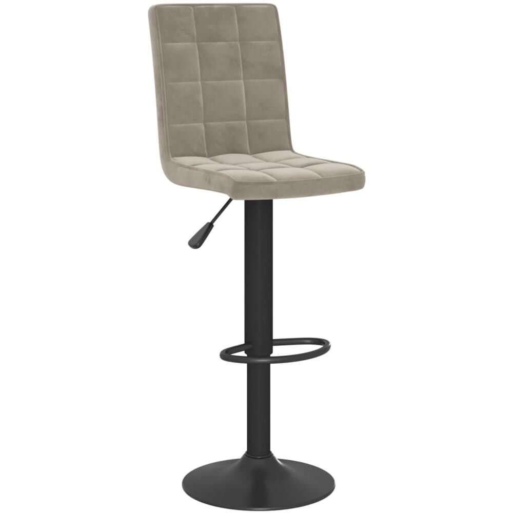 Sgabello Da Bar Grigio Chiaro In Velluto - Foto 2