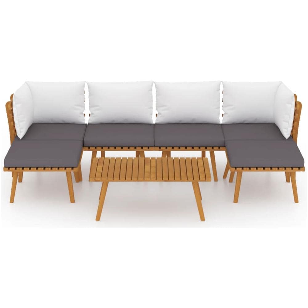 Set Divani Da Giardino 7 Pz Con Cuscini In Massello Di Acacia - Foto 2