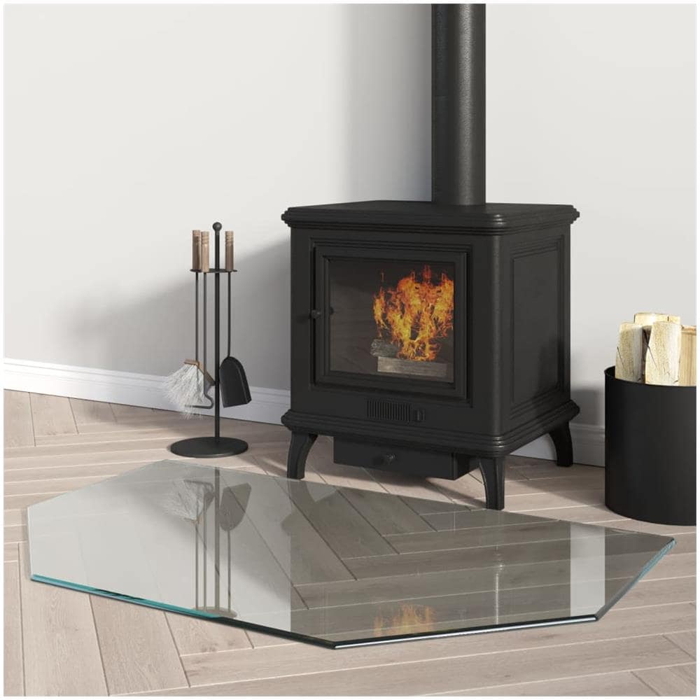 Lastra In Vetro Per Caminetto Esagonale 80x50 Cm - Foto 1