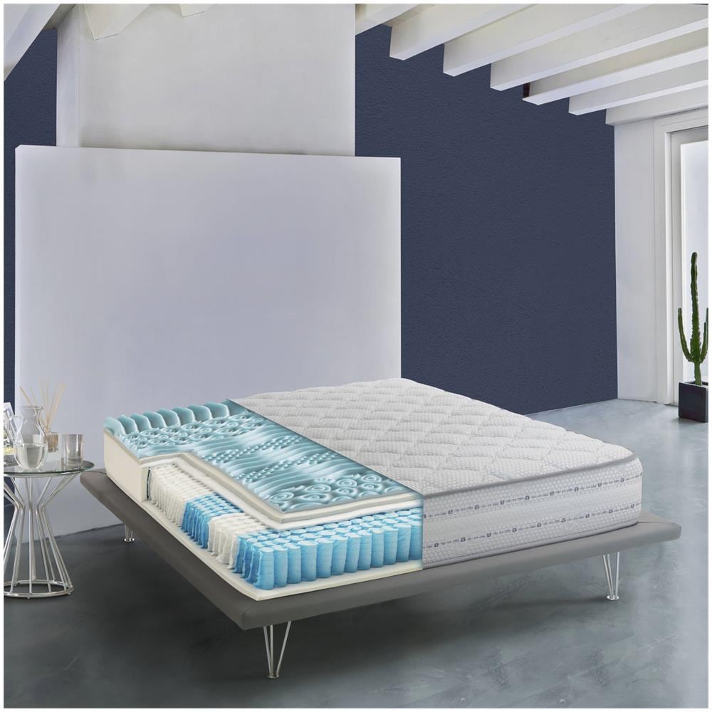 Materasso Piazza E Mezza Sonia, Materasso In Memory Foam E Molle Insacchettate, 100% Made In Italy, Anti Acaro E Anallergico, Cm 120x190h26 - Foto 1