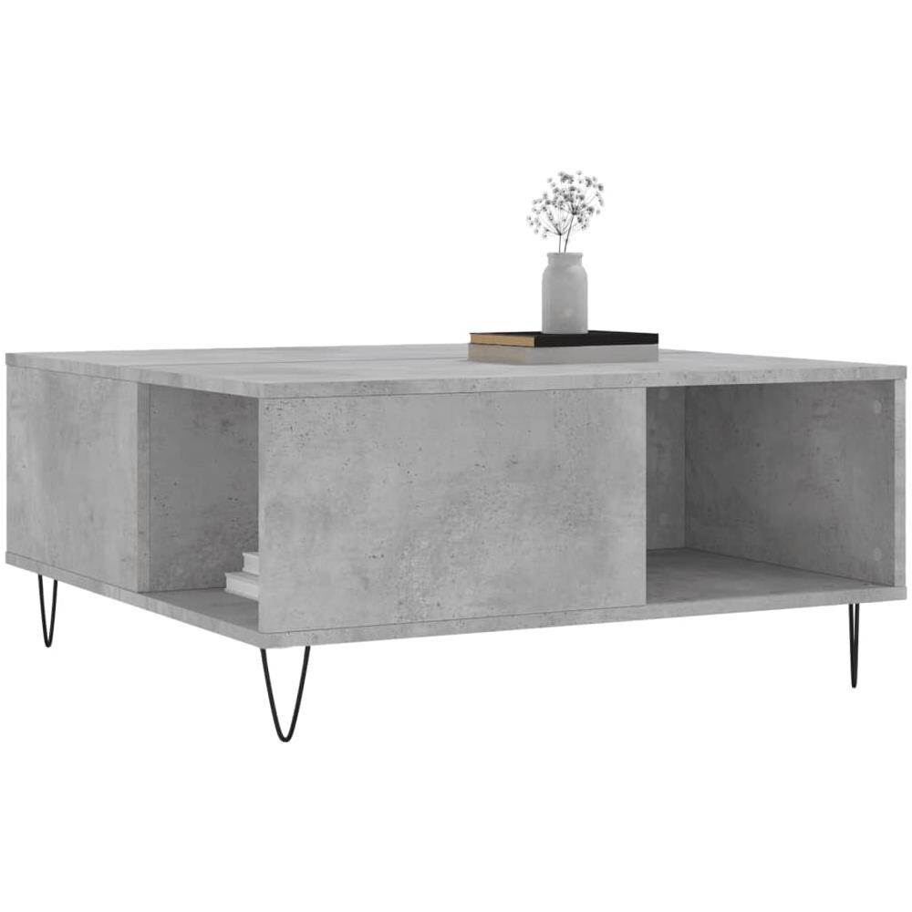Tavolino Salotto Grigio Cemento 80x80x36,5 Cm Legno Multistrato - Foto 3