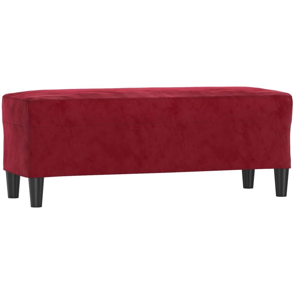 Panca Rosso Vino 100x35x41 Cm In Velluto - Foto 2