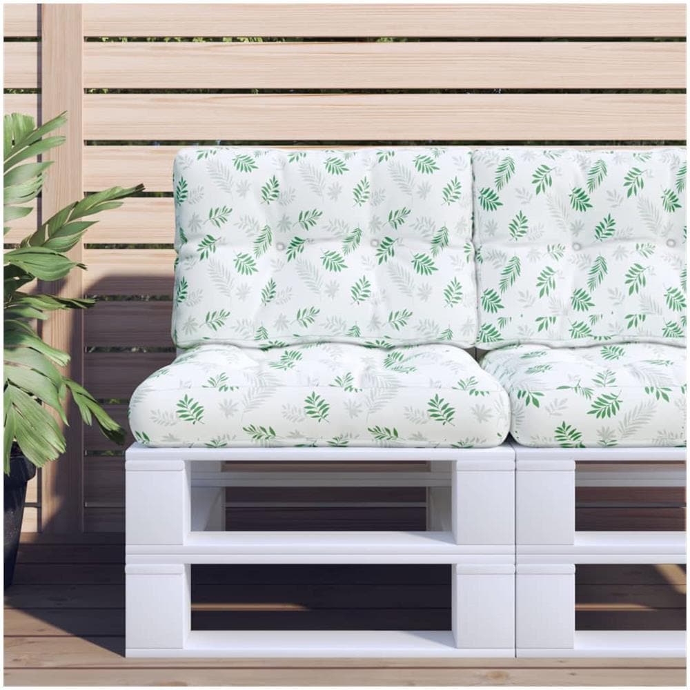 Cuscino Per Pallet Con Motivo A Foglie 60x40x12 Cm In Tessuto - Foto 1