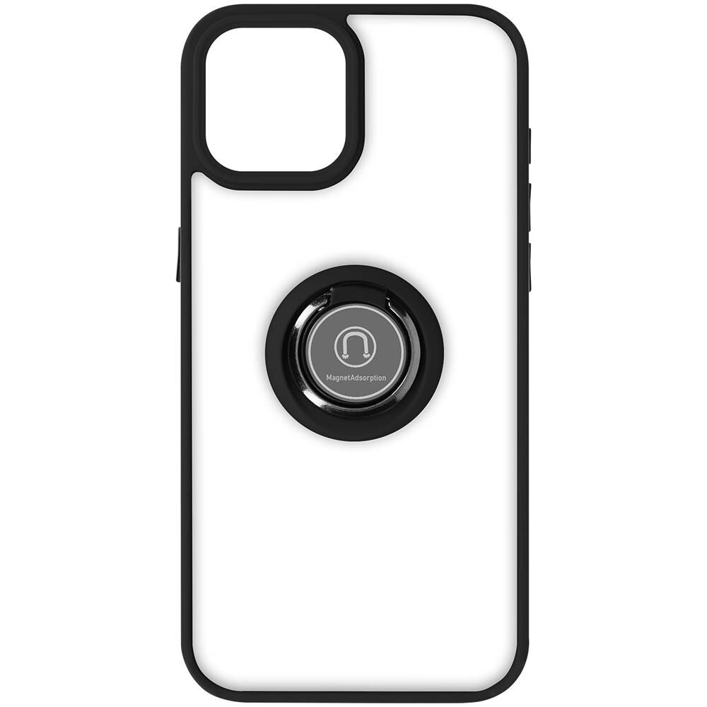 Cover Per Iphone 15 Anello Metallico Supporto Serie Ringrip Bordo Nero - Foto 1