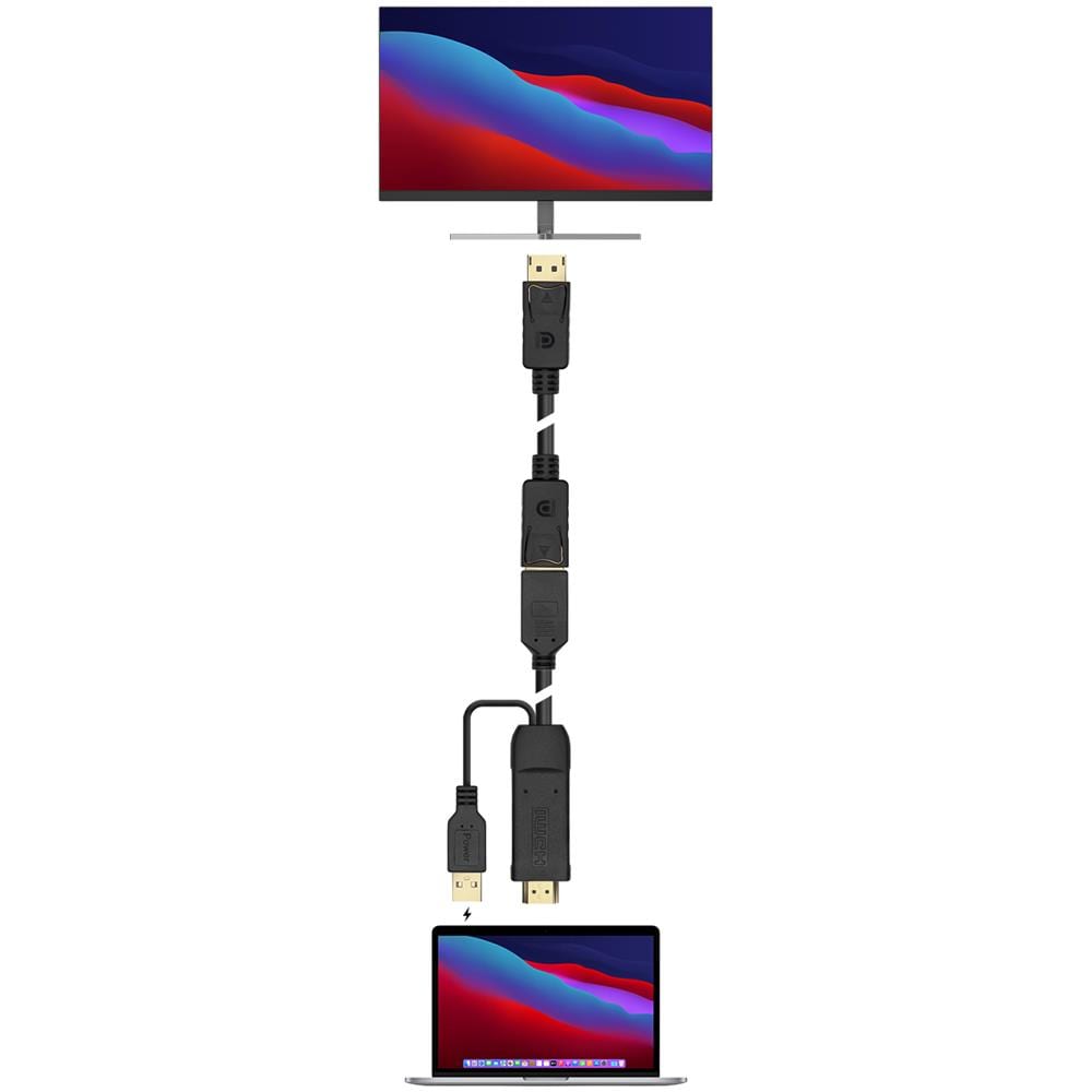 A122-0642 cavo e adattatore video 0,1 m HDMI tipo A (Standard) DisplayPort + USB Type-A Nero - Foto 4