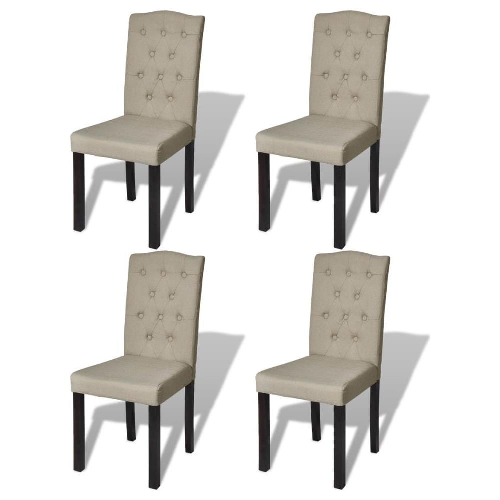 Sedie da Pranzo 4 pz Cammello in Tessuto - Foto 1