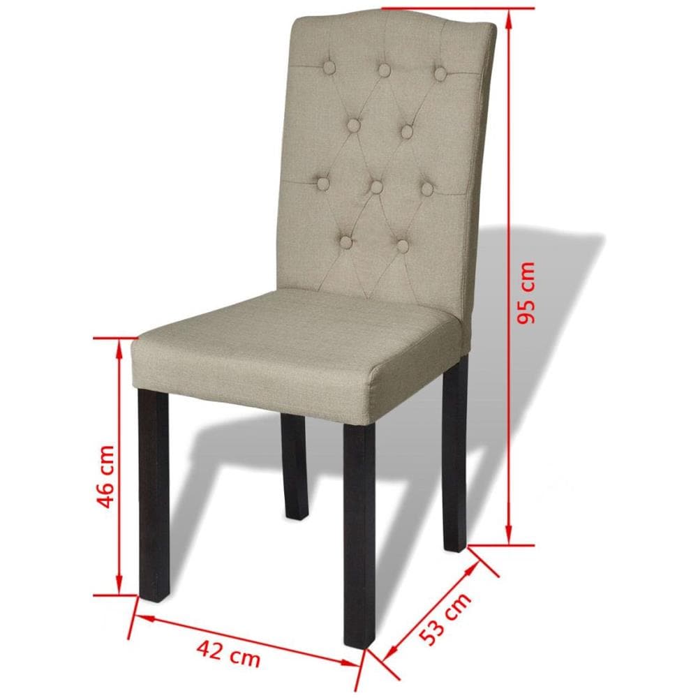 Sedie da Pranzo 4 pz Cammello in Tessuto - Foto 16