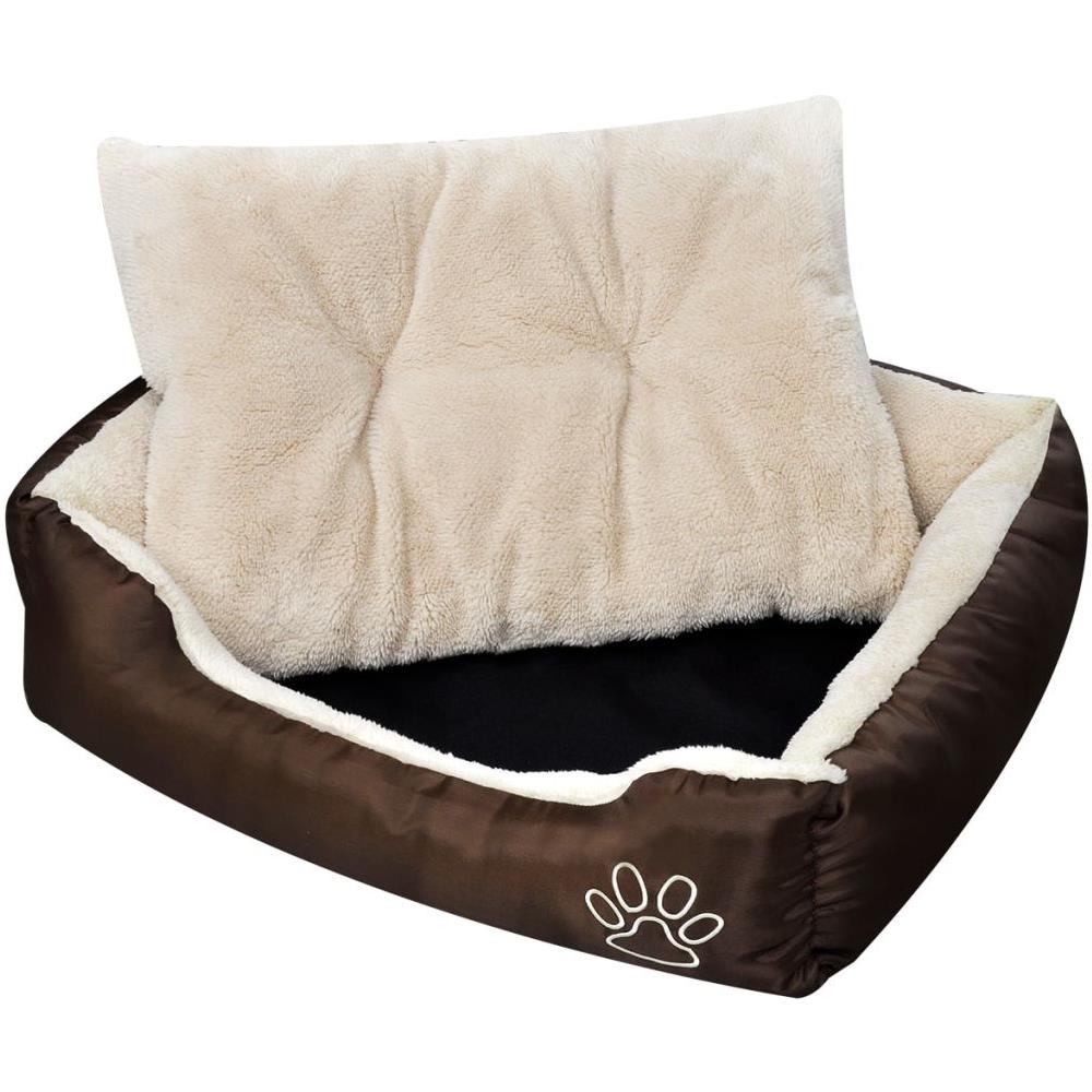 Letto Caldo Per Cani Marrone E Beige Con Cuscino Imbottito S - Foto 1