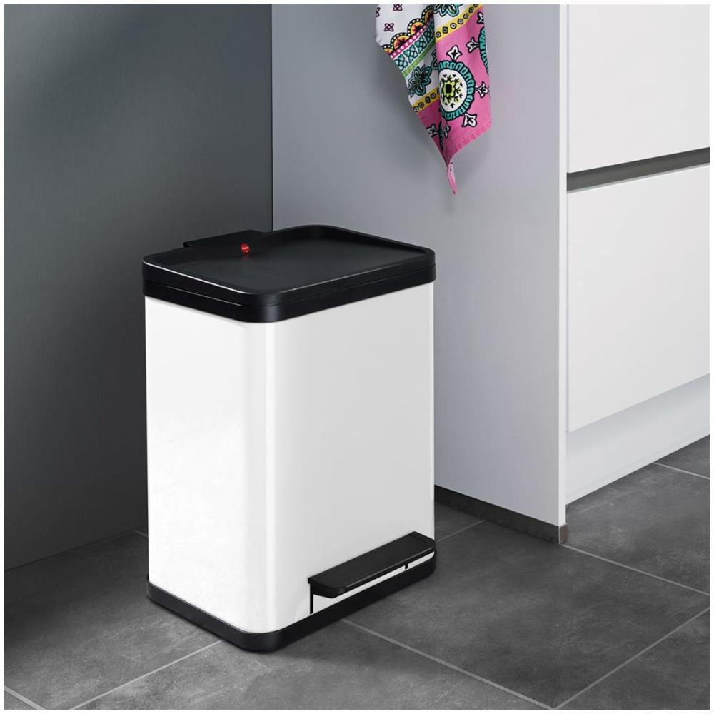 Pattumiera A Pedale Oko Duo Plus M 2 X 9 L Bianca 0622-230 - Foto 2