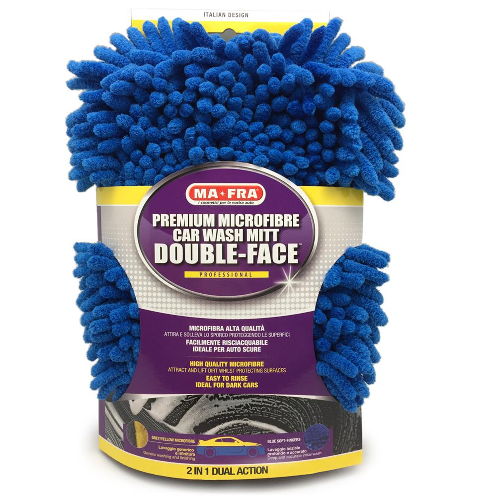 Guanto Double Face Microfibra Professionale Lavaggio Auto Elimina Sporco - Foto 1