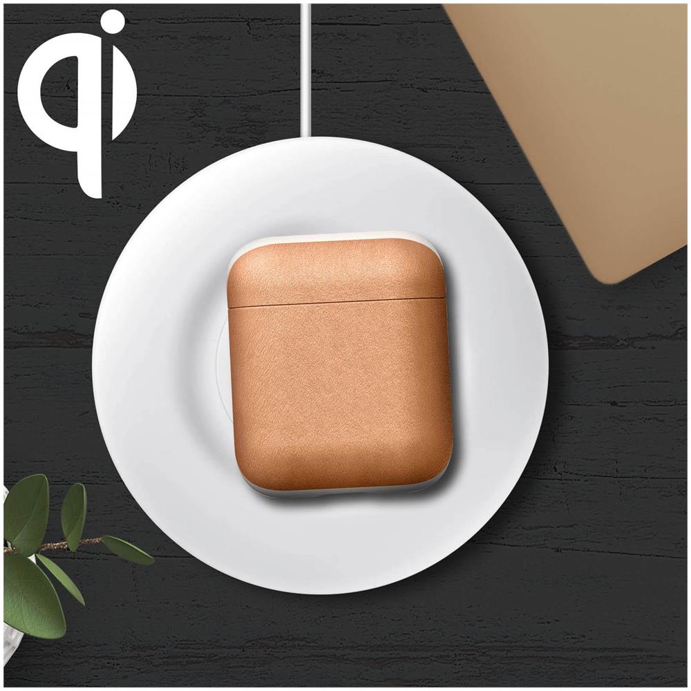 Cover Custodia Airpods 1 E 2 Vera Pelle Ricarica Wireless Nomad Color Cammello - Foto 5