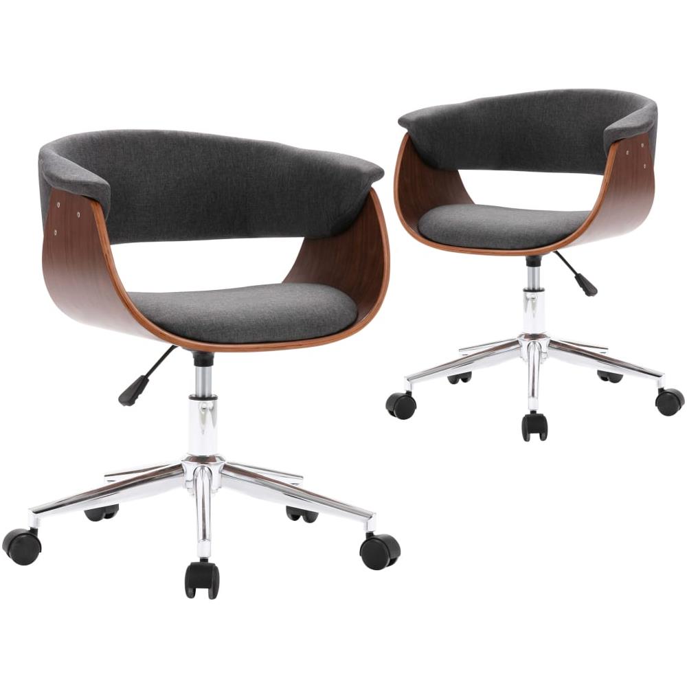 Sedie Da Pranzo Girevoli 2 Pz Grigie In Tessuto - Foto 2