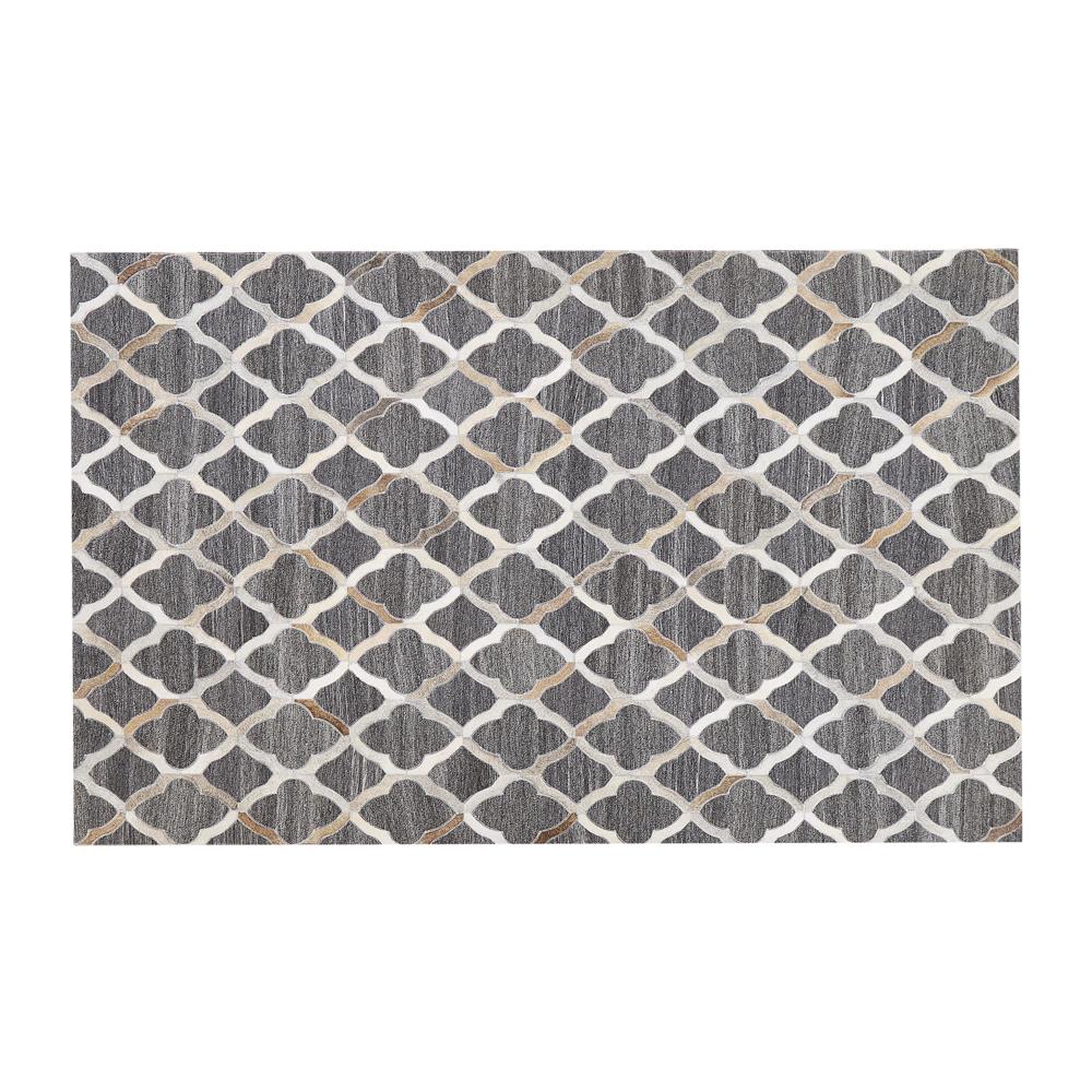 Tappeto In Pelle Grigio E Beige 140 X 200 Cm Rolunay - Foto 2