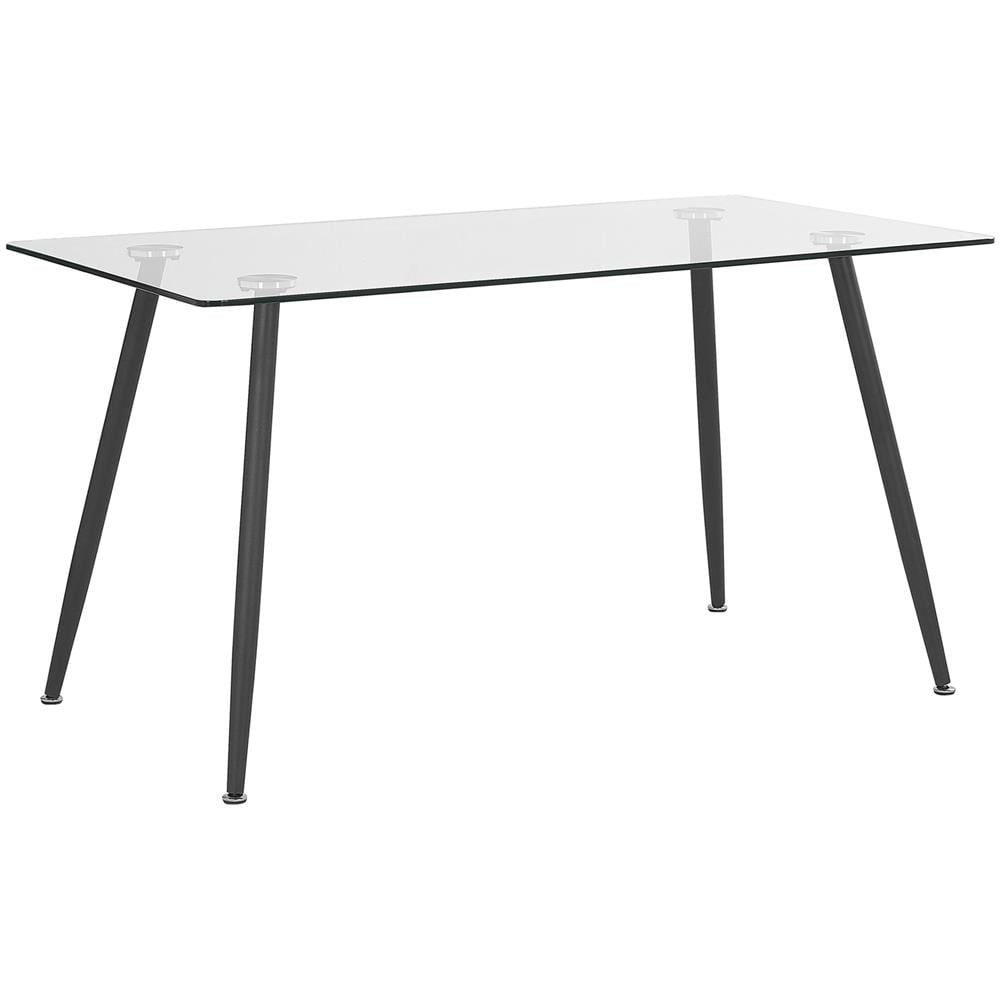 Tavolo Da Pranzo In Vetro Trasparente / Nero 140 X 80 Cm Midland - Foto 1