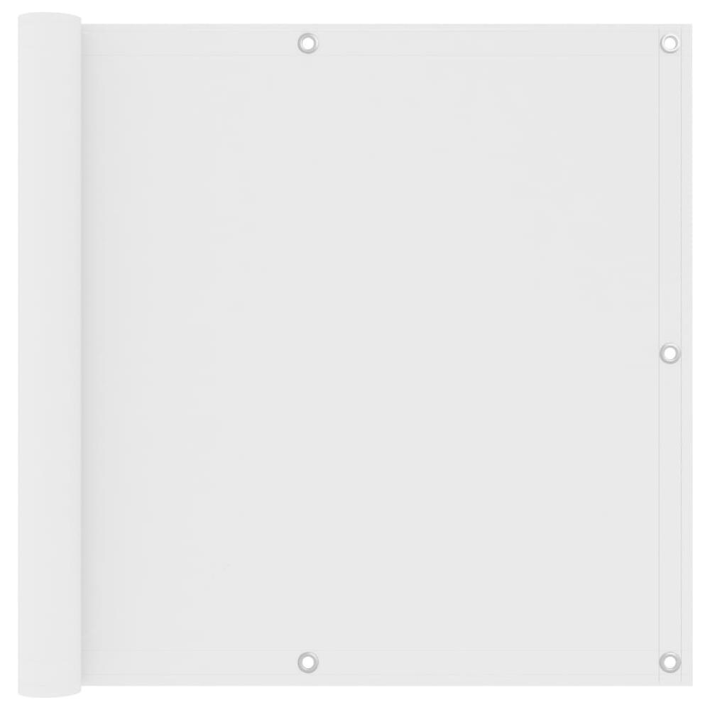 Paravento da Balcone Bianco 90x600 cm in Tessuto Oxford - Foto 1