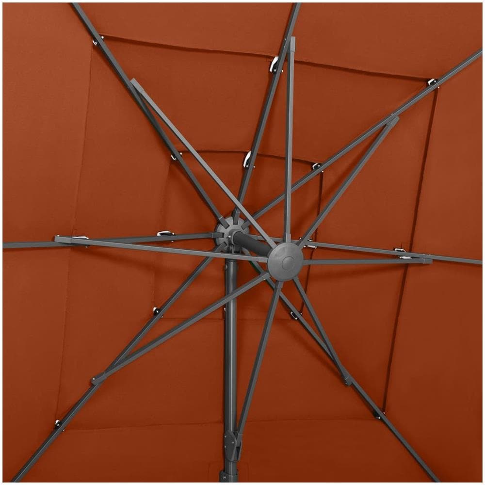 Ombrellone a 4 Livelli Palo in Alluminio Terracotta 250x250 cm - Foto 3