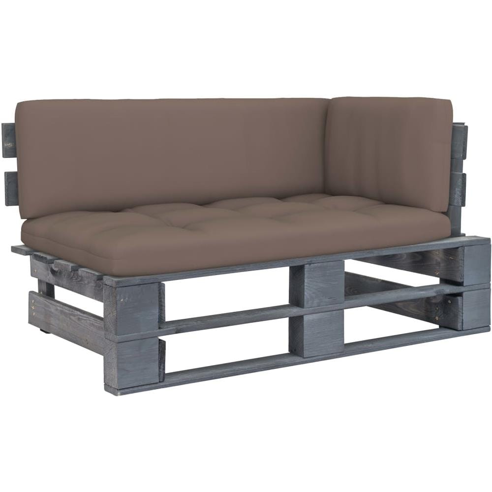 Divano Angolare da Giardino Pallet Legno Pino Impregnato Grigio - Foto 1