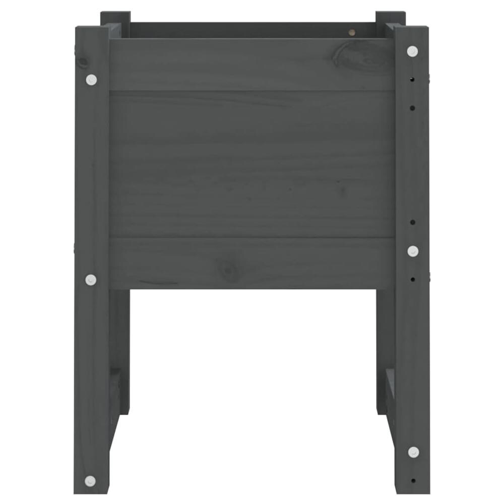 Fioriere 2 pz Grigio 40x40x52,5 cm in Legno Massello di Pino - Foto 2