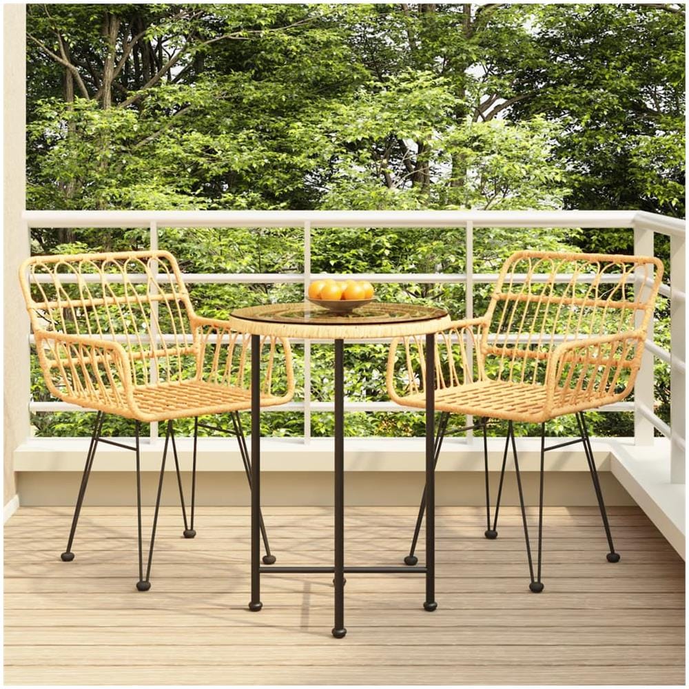 Set Da Pranzo Da Giardino 3 Pz In Polyrattan - Foto 1