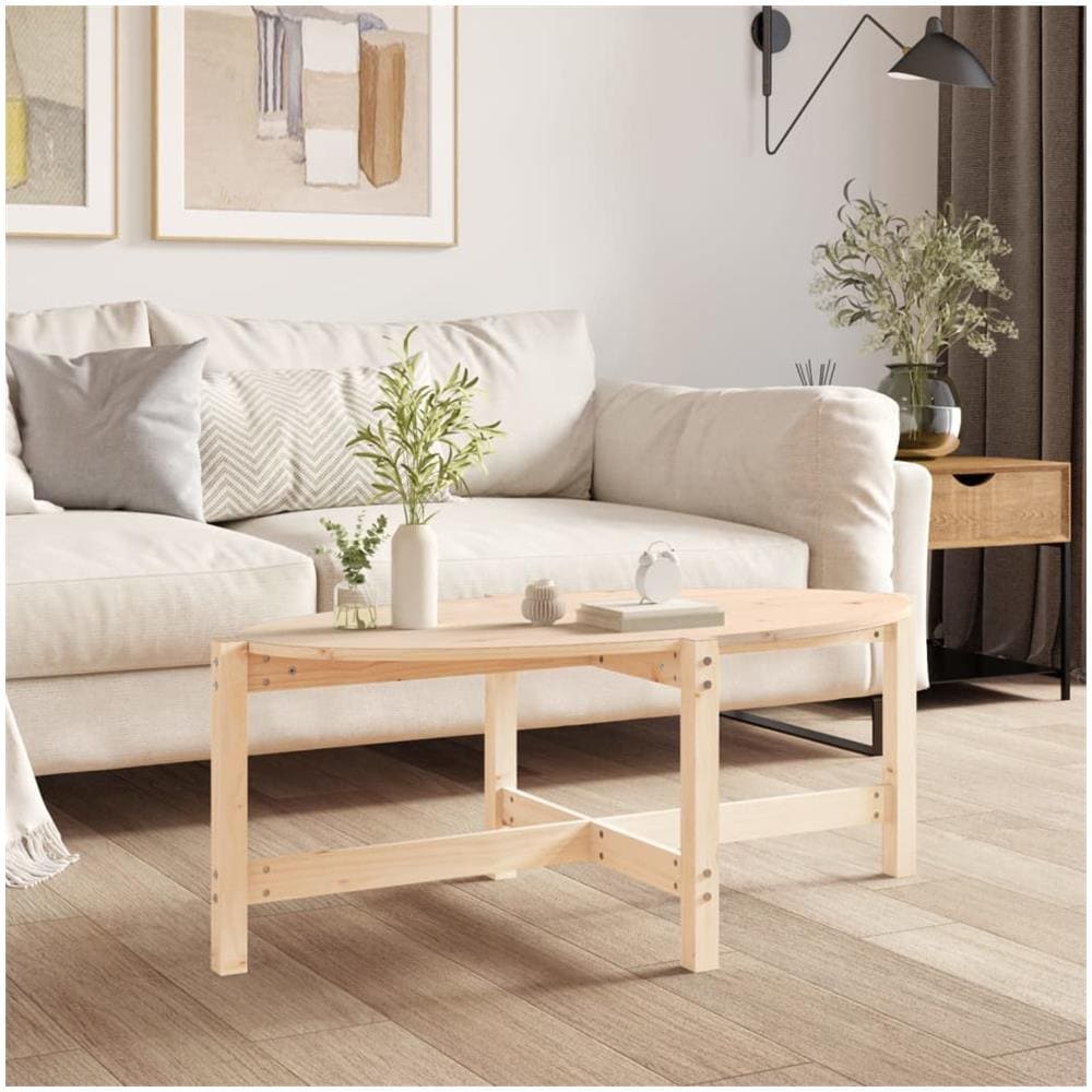 Tavolino Da Salotto 118x63x45 Cm In Legno Massello Di Pino - Foto 1