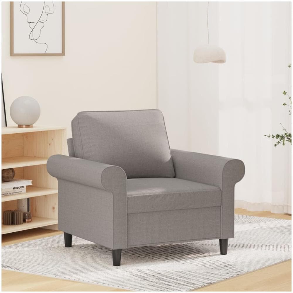 Poltrona Grigio Chiaro 60 Cm In Tessuto - Foto 1