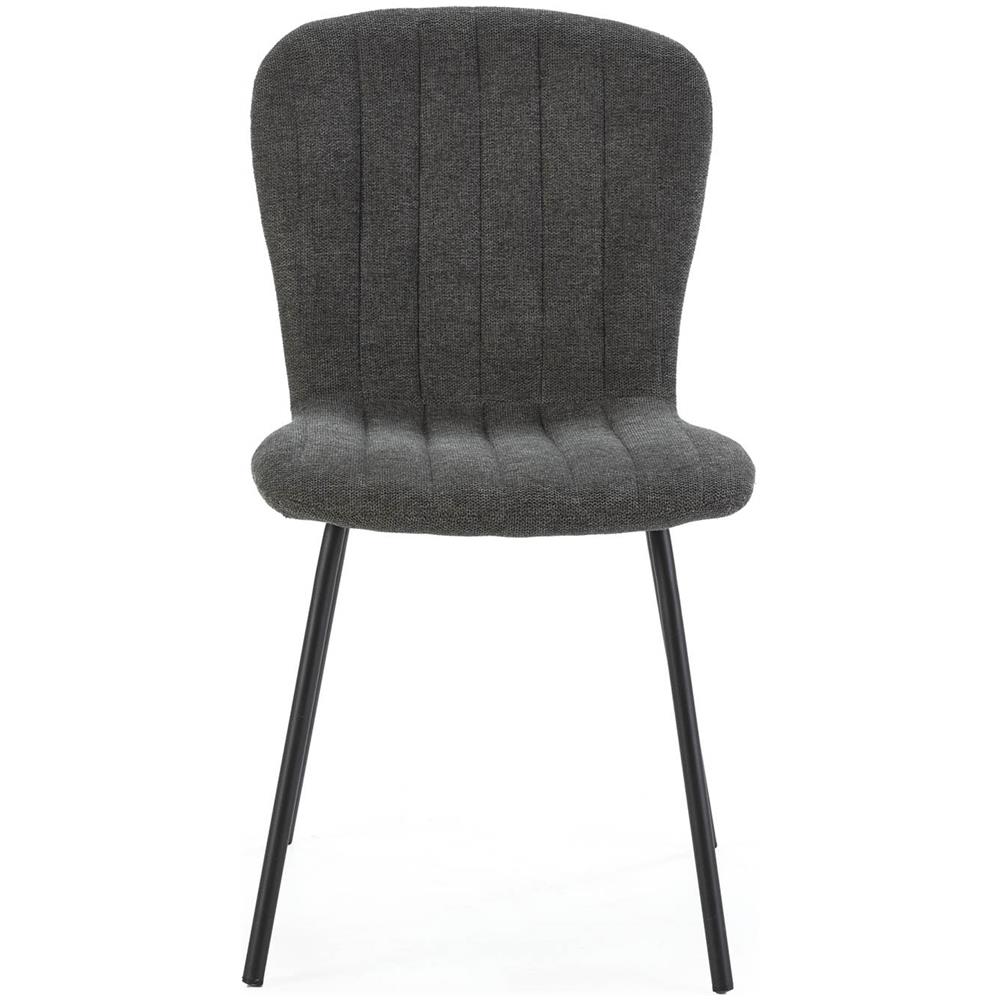 Pack 4 Sedie Lucky Rivestite In Tessuto Grigio Scuro - Foto 2