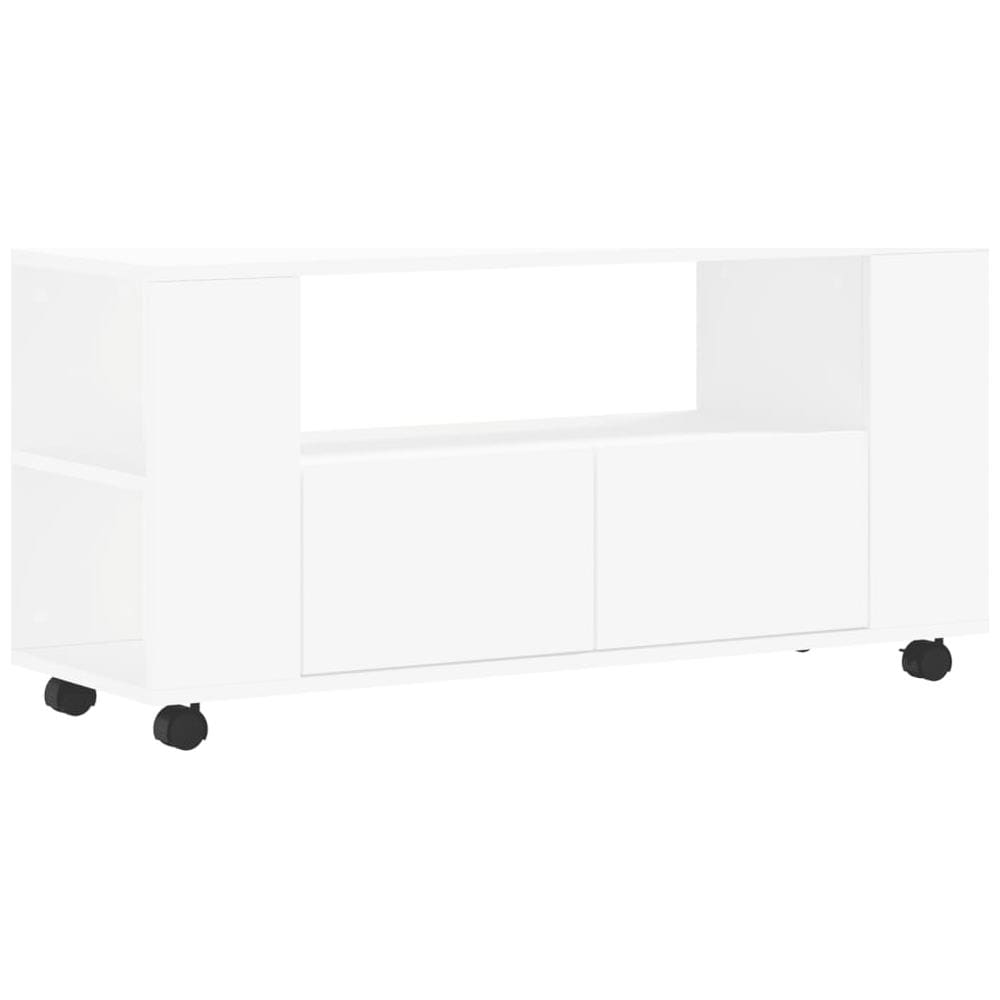 Mobile Porta Tv Bianco 102x34,5x43 Cm In Legno Multistrato - Foto 2