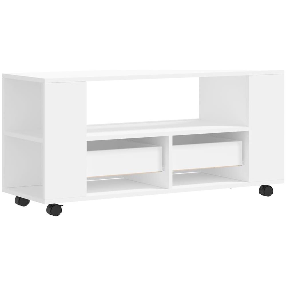 Mobile Porta Tv Bianco 102x34,5x43 Cm In Legno Multistrato - Foto 8