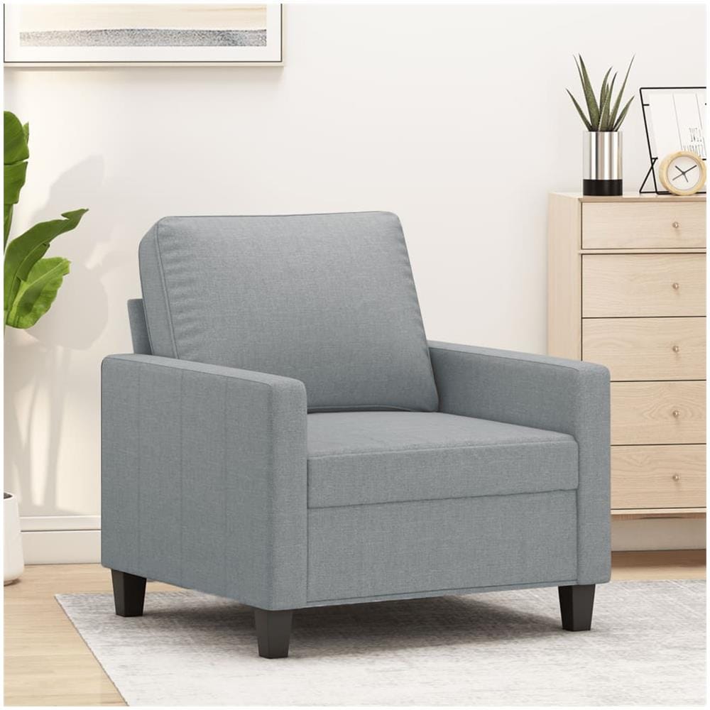 Poltrona Grigio Chiaro 60 Cm In Tessuto - Foto 1
