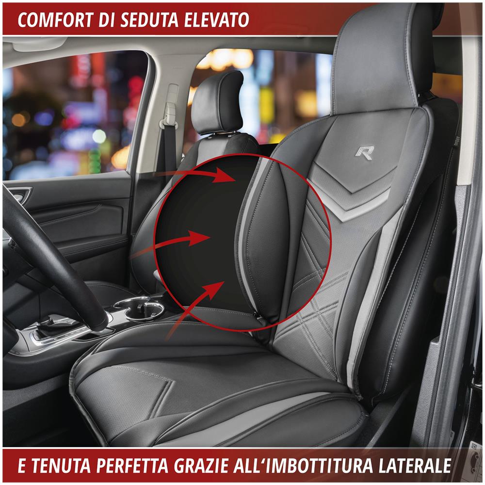 Coprisedili Per Auto Rey Nero /grigio - Foto 7