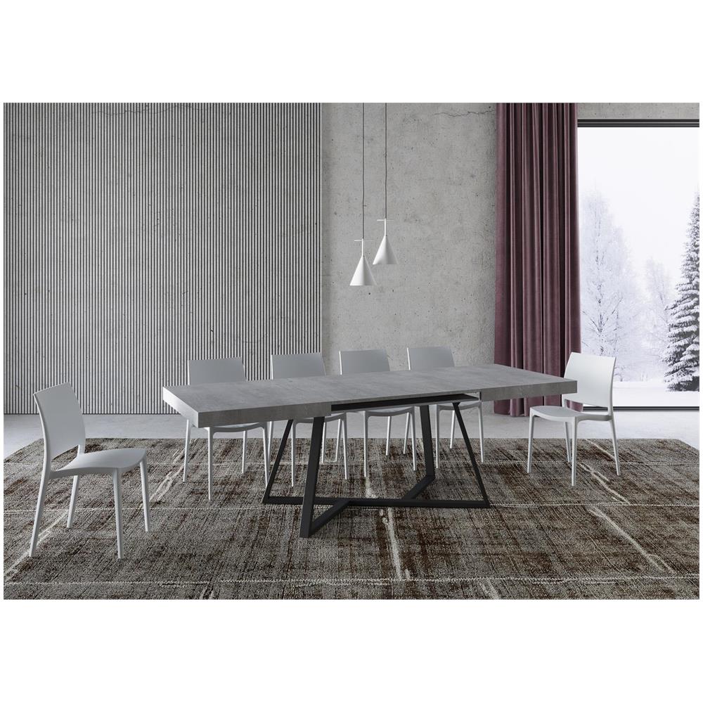 Tavolo allungabile 90x160/264 cm Booster cemento gambe antracite - Foto 3