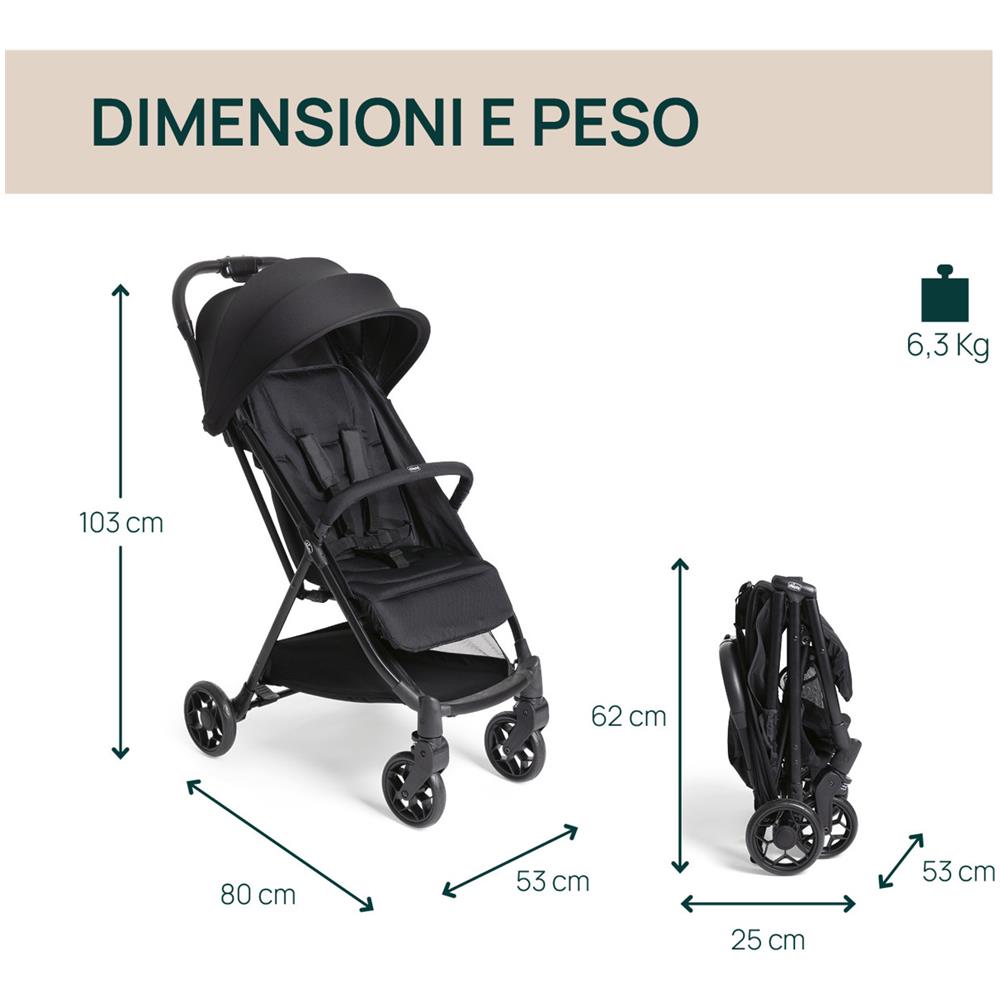 Urbino Passeggino leggero 1 seduta (e) Nero - Foto 6