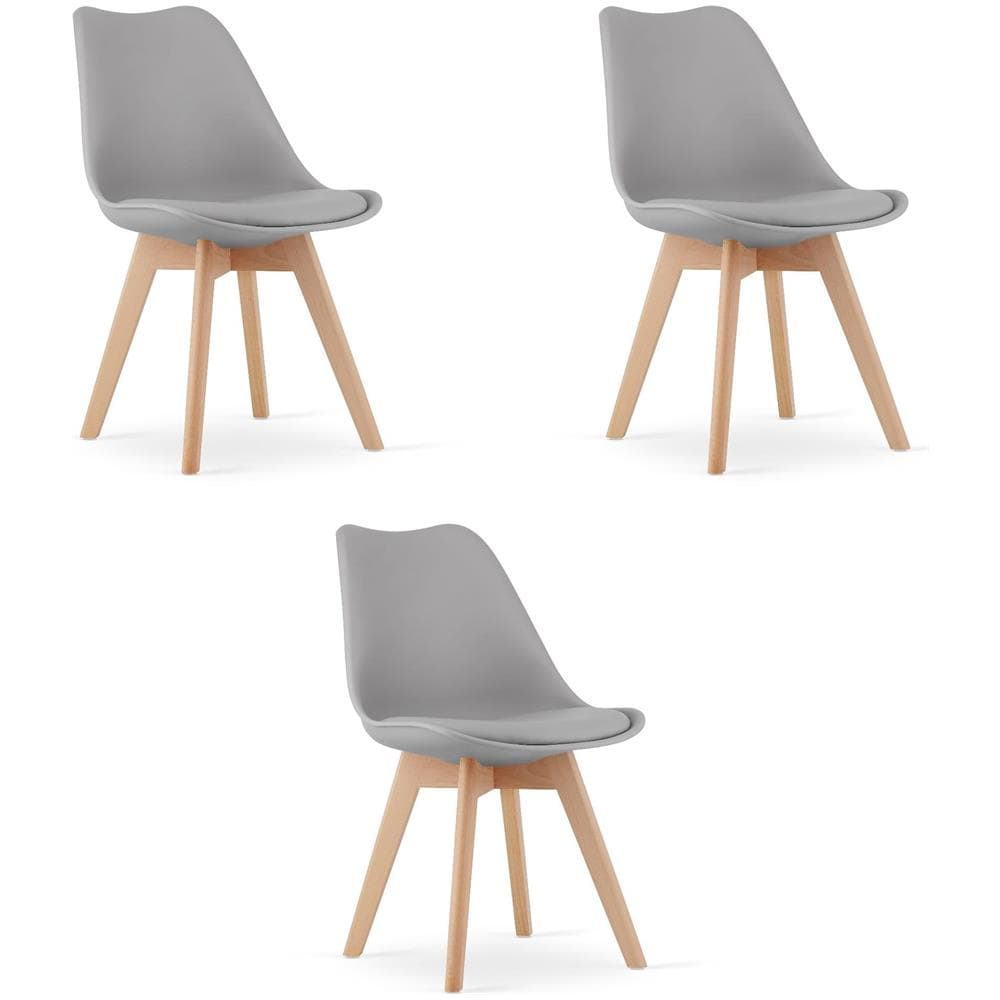 Sedia RIKX grigia dal design ergonomico per il soggiorno x3 - Foto 1