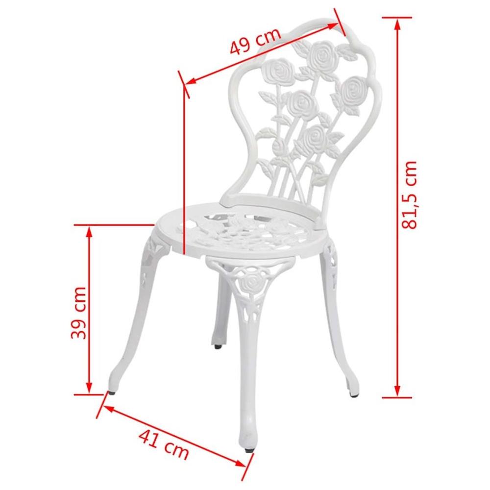Sedie da Bistrot 2 pz in Alluminio Pressofuso Bianche - Foto 5