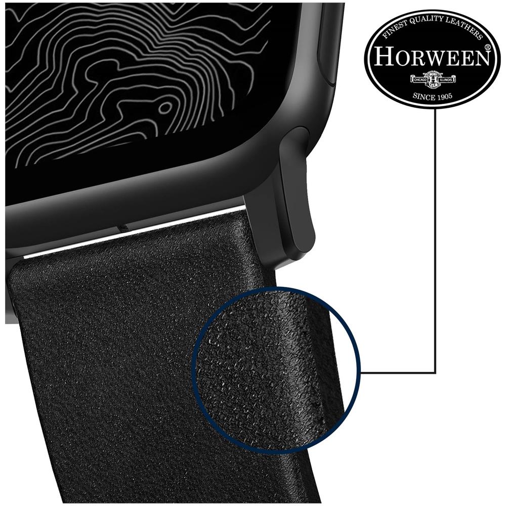 Cinturino Watch 42 / 44 Mm Pelle Premium Collezione Black Hardware Nero - Foto 2