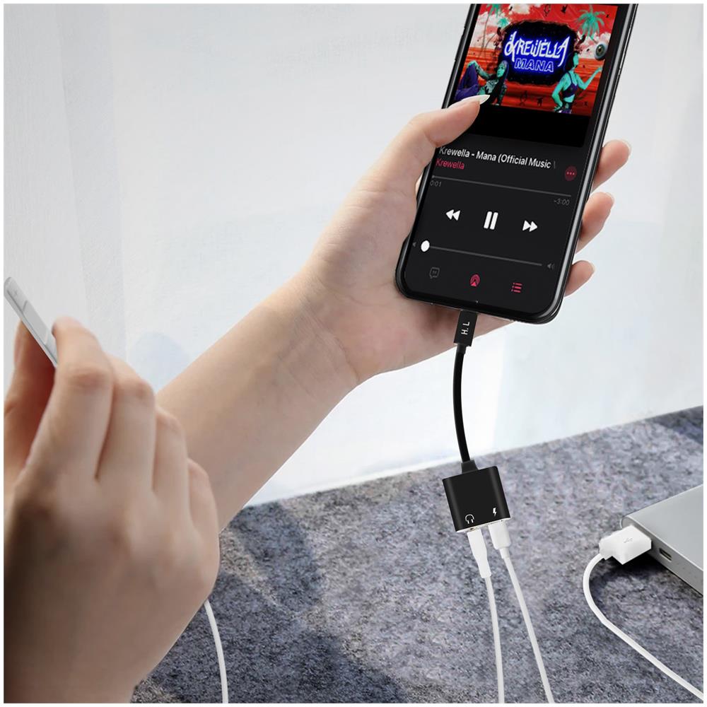 Adattatore Audio Carica Da Usb Tipo C A Usb-c E Jack 3,5 Mm Femmina Nero - Foto 5