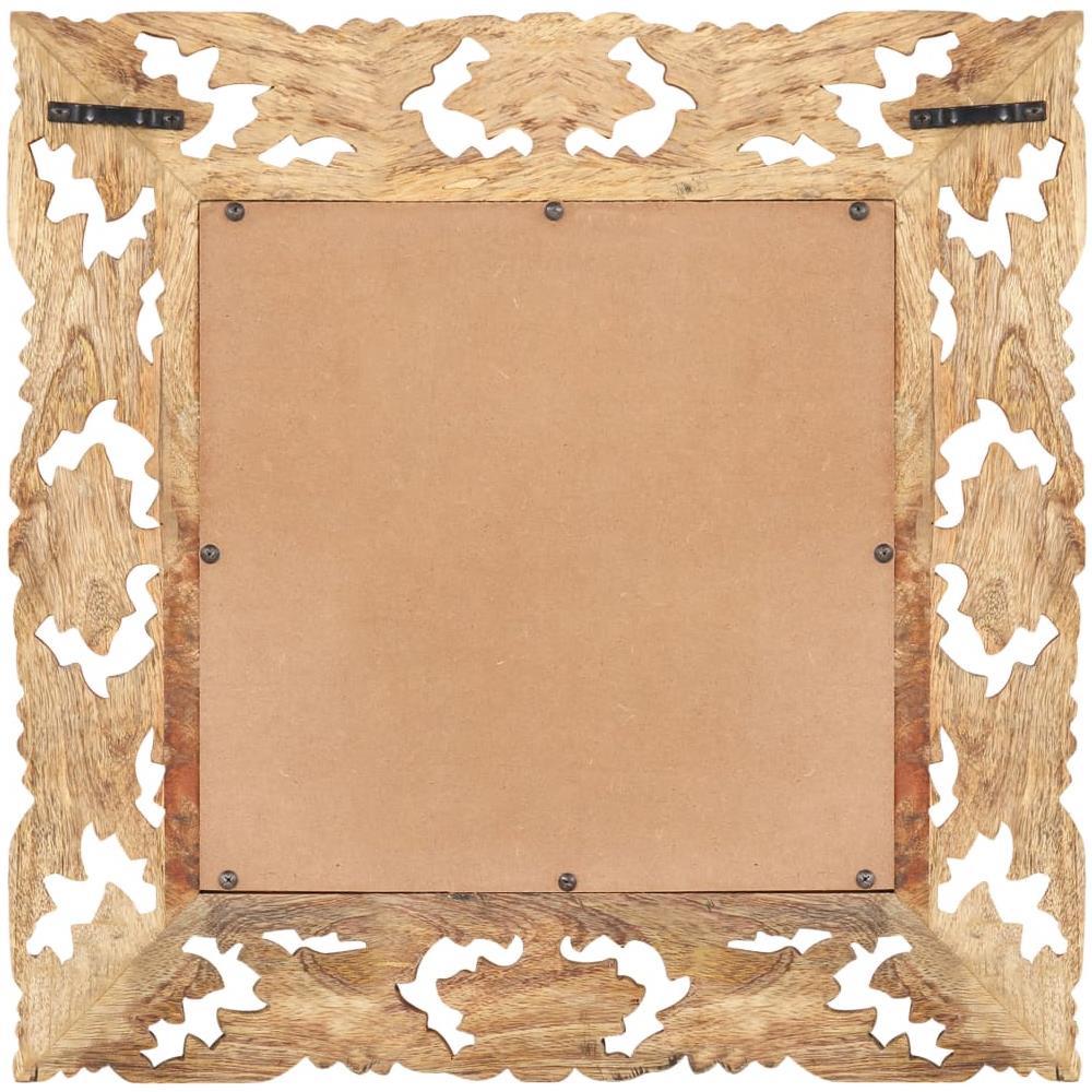 Specchio Intagliato a Mano 50x50 cm in Legno Massello di Mango - Foto 2
