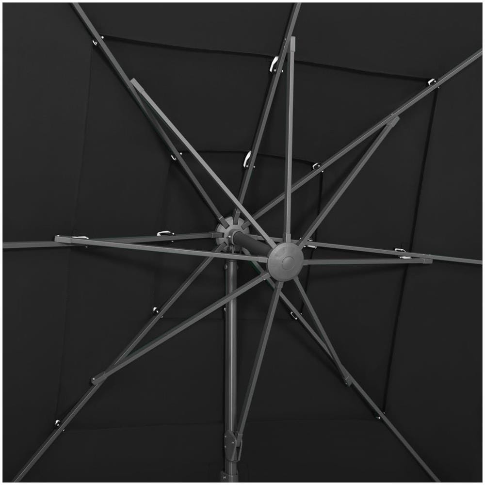 Ombrellone a 4 Livelli con Palo in Alluminio Nero 250x250 cm - Foto 2