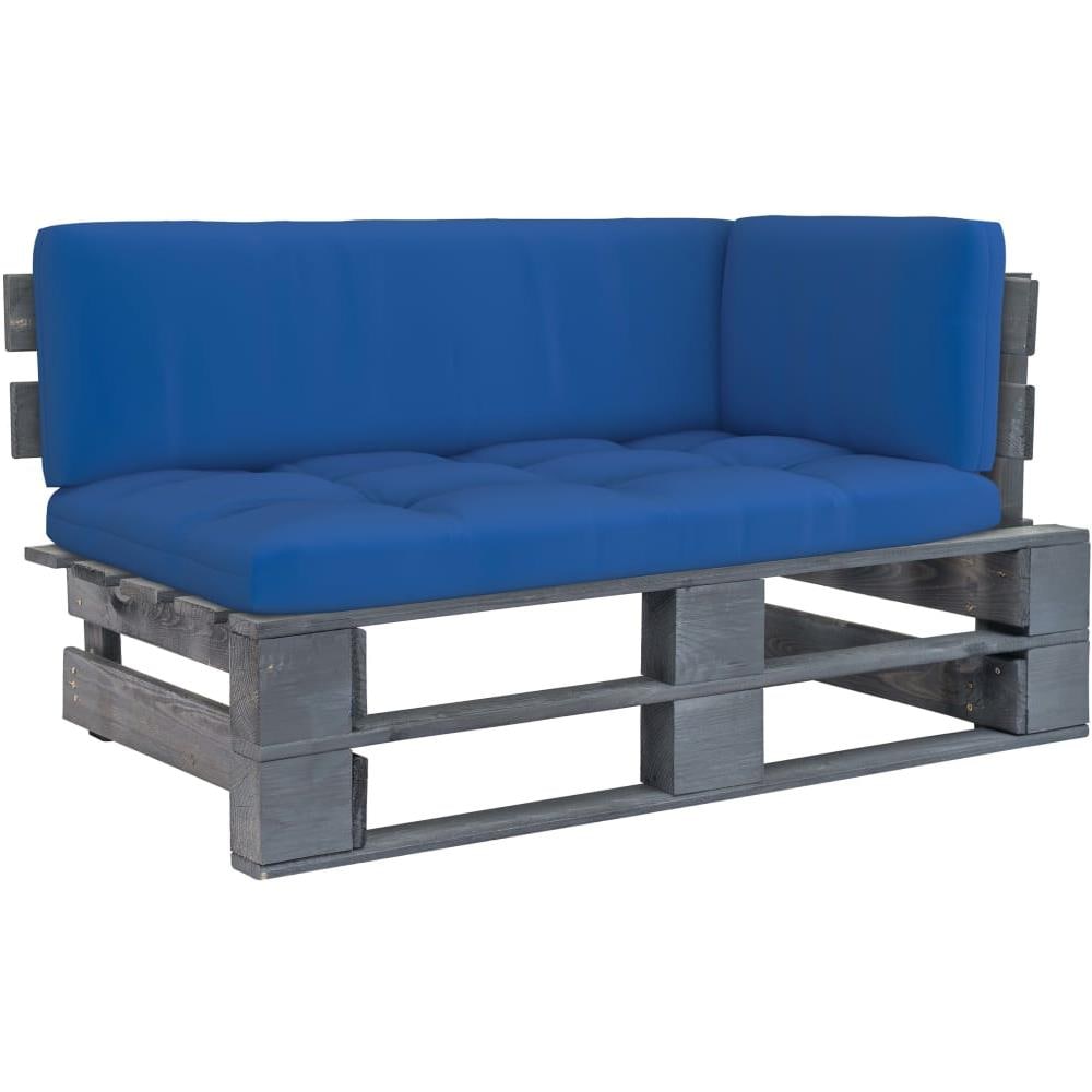Divano Angolare da Giardino Pallet Legno Pino Impregnato Grigio - Foto 1