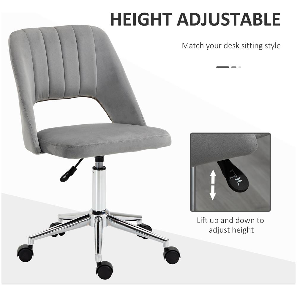 Sedia Da Ufficio Imbottita Ergonomica Girevole E Altezza Regolabile - Grigio - Foto 2