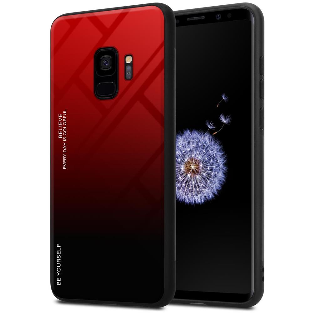 Cadorabo Custodia Compatibile Con Samsung Galaxy S9 In Rosso - Nero - Coperchio Protettivo Bicolore In Vetro Temperato E Silicone Tpu - Foto 1