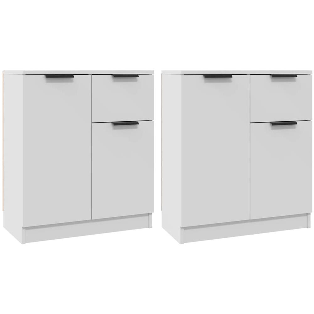 Credenze 2 Pz Bianche 60x30x70 Cm In Legno Multistrato - Foto 2