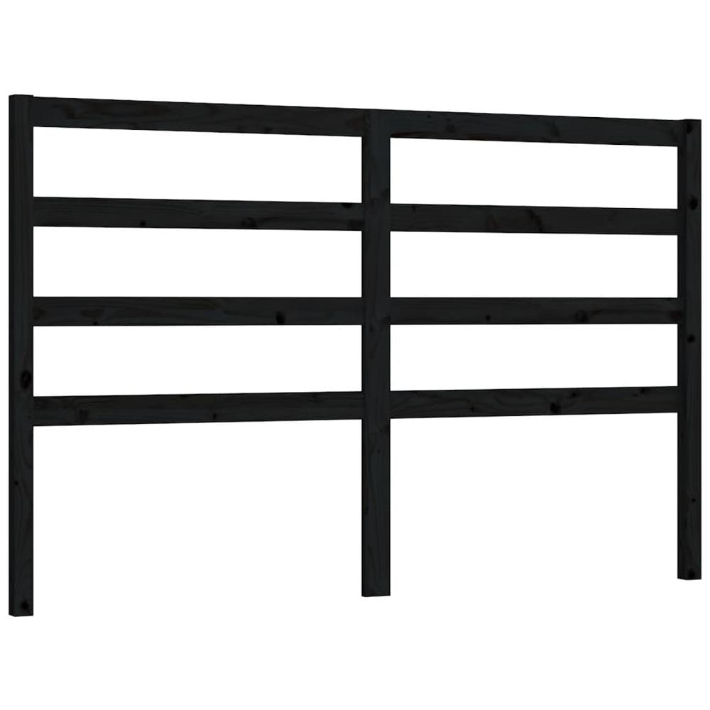 Testiera Per Letto Nera 126x4x100 Cm In Legno Massello Di Pino - Foto 2