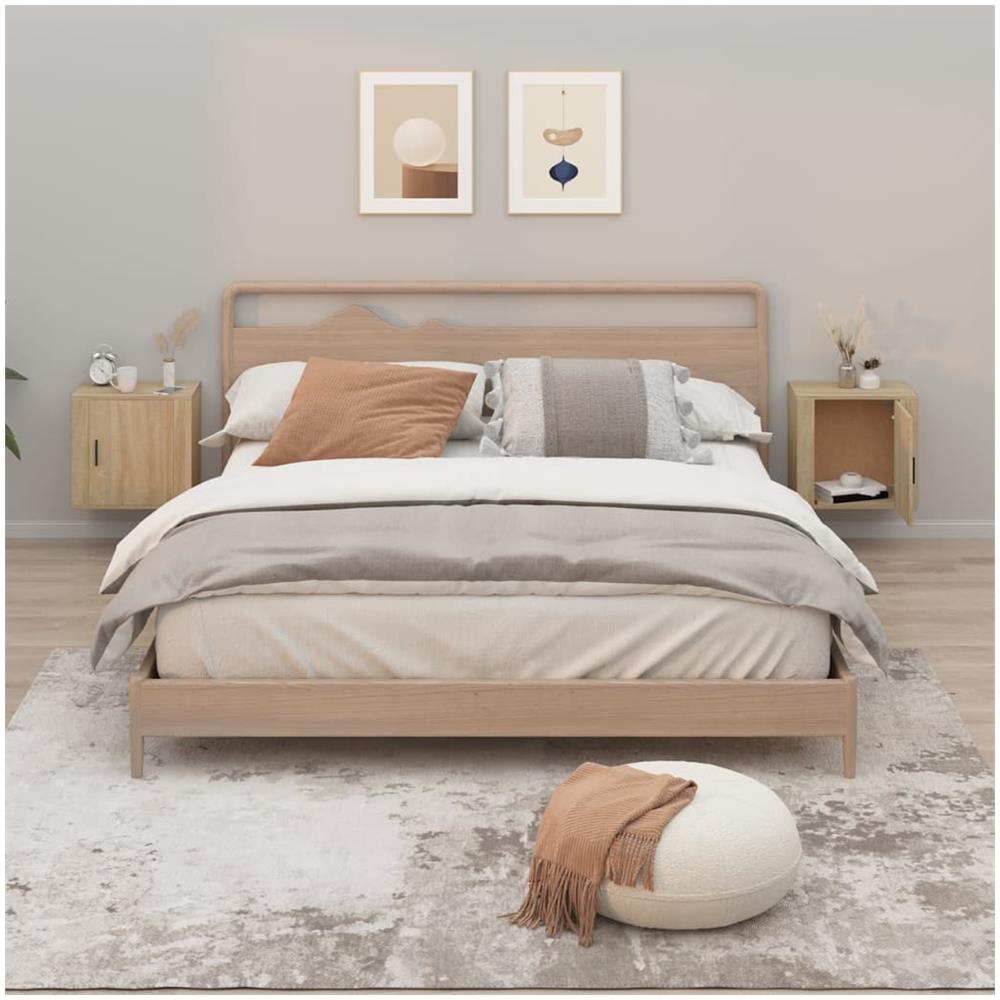 Comodini A Muro 2 Pz Rovere Sonoma 50x30x47 Cm - Foto 1