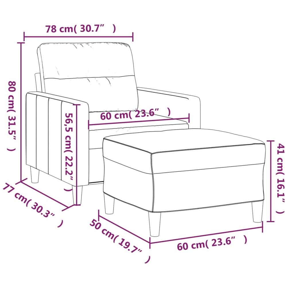 Poltrona Con Poggiapiedi Grigio Scuro 60 Cm In Tessuto - Foto 7