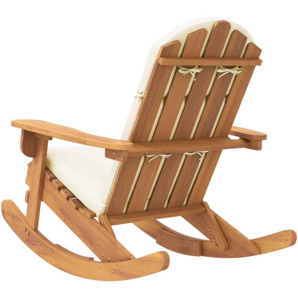 Sedia A Dondolo Adirondack Con Cuscini Legno Massello Di Acacia - Foto 2