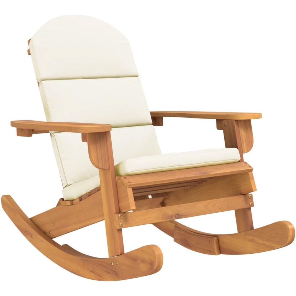 Sedia A Dondolo Adirondack Con Cuscini Legno Massello Di Acacia - Foto 1