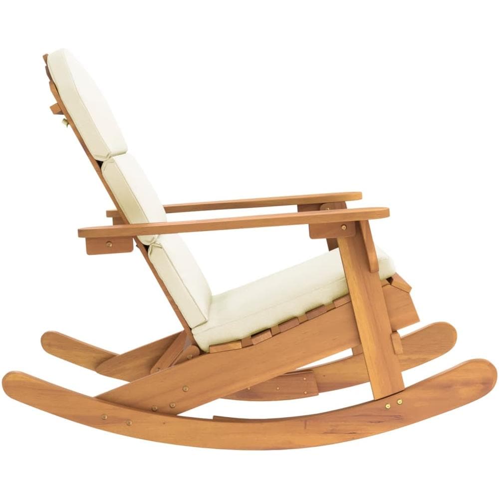 Sedia A Dondolo Adirondack Con Cuscini Legno Massello Di Acacia - Foto 6